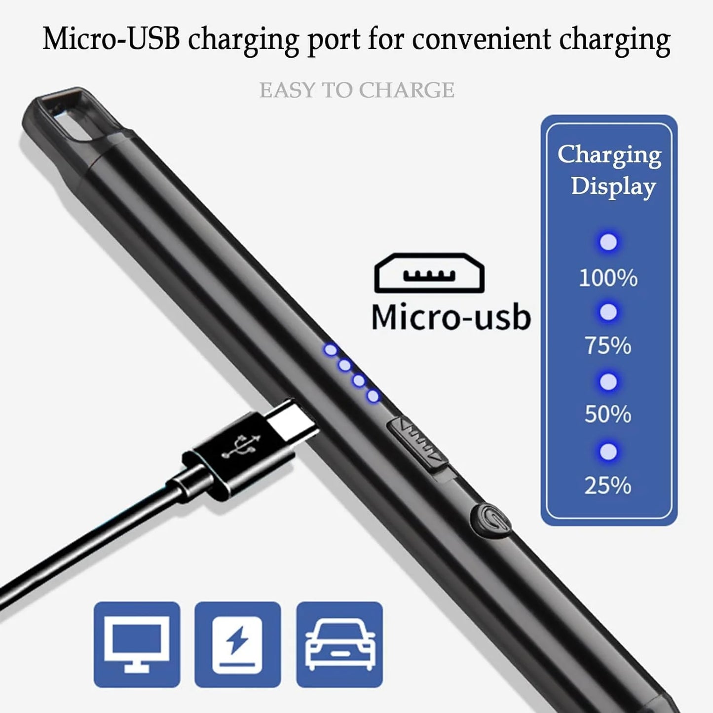 Stainless Steel Electric Rechargeable Arc Lighter