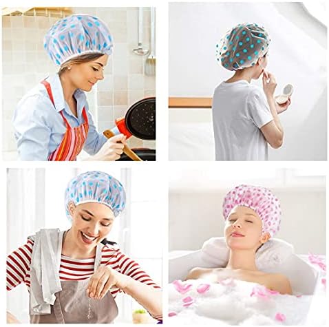 6 Pcs Waterproof Reusable Shower Caps