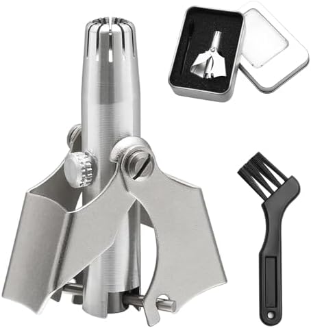 SILVER STAINLESS STEEL NOSE HAIR CLIPPERS