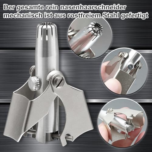 SILVER STAINLESS STEEL NOSE HAIR CLIPPERS