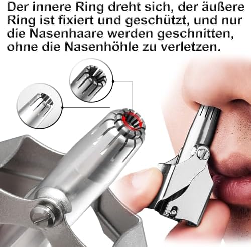 SILVER STAINLESS STEEL NOSE HAIR CLIPPERS