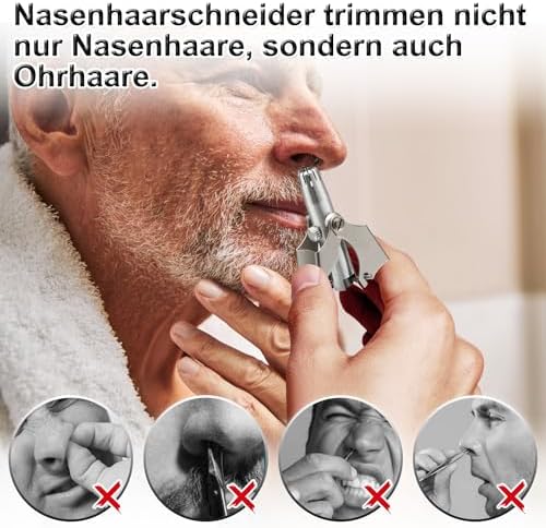 SILVER STAINLESS STEEL NOSE HAIR CLIPPERS