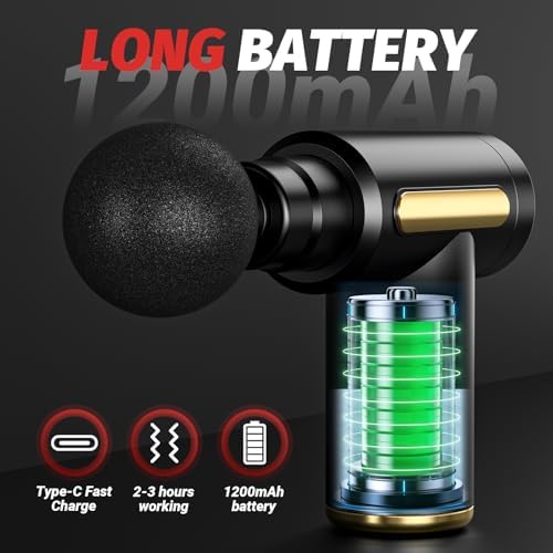 Portable Deep Tissue Massage Gun with Rechargeable Battery