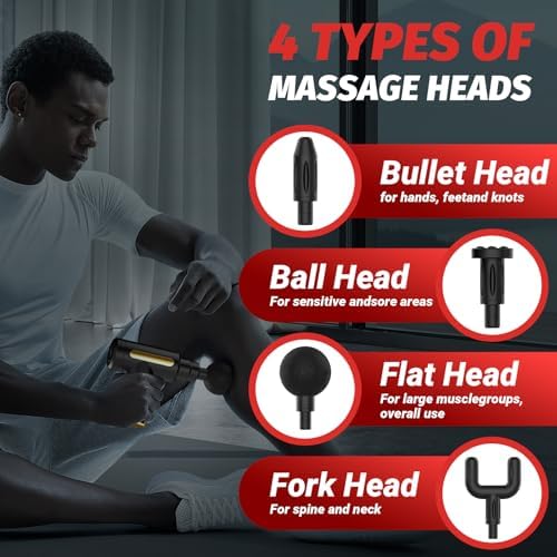 Portable Deep Tissue Massage Gun with Rechargeable Battery