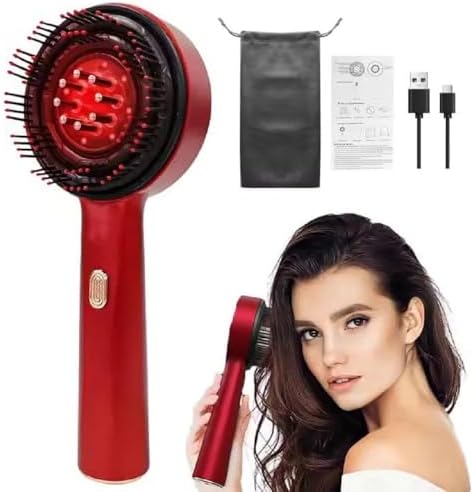 Magnetic Oil Dispensing Massage Comb With Red Light Therapy