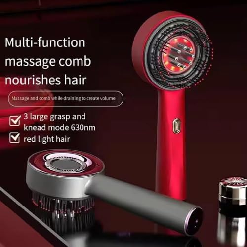 Magnetic Oil Dispensing Massage Comb With Red Light Therapy