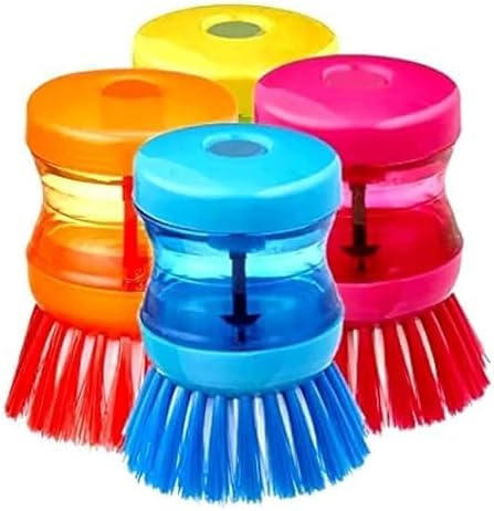 Dish and Washbasin Plastic Cleaning Brush with Liquid Soap Dispenser
