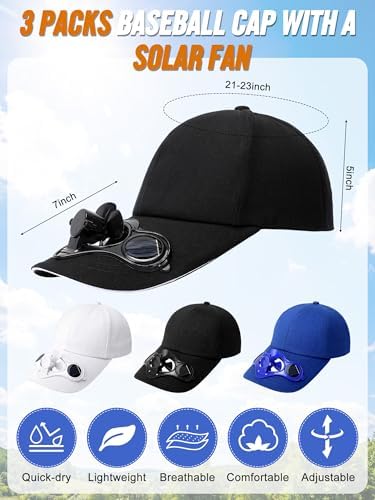 Baseball Cap with Solar Fan
