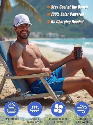 Baseball Cap with Solar Fan
