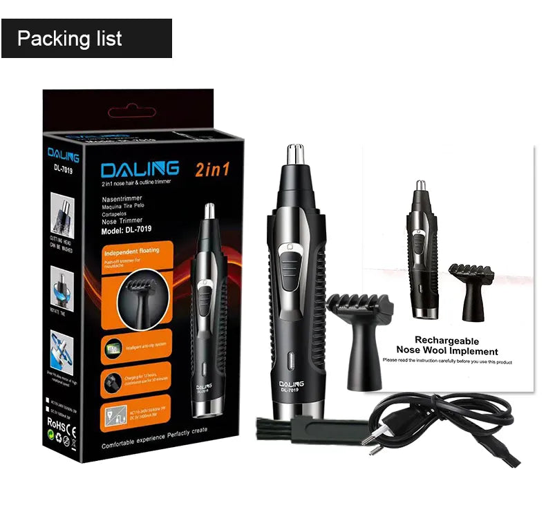 2 in 1 Daling DL-7019 Nose Hair Outline Trimmer